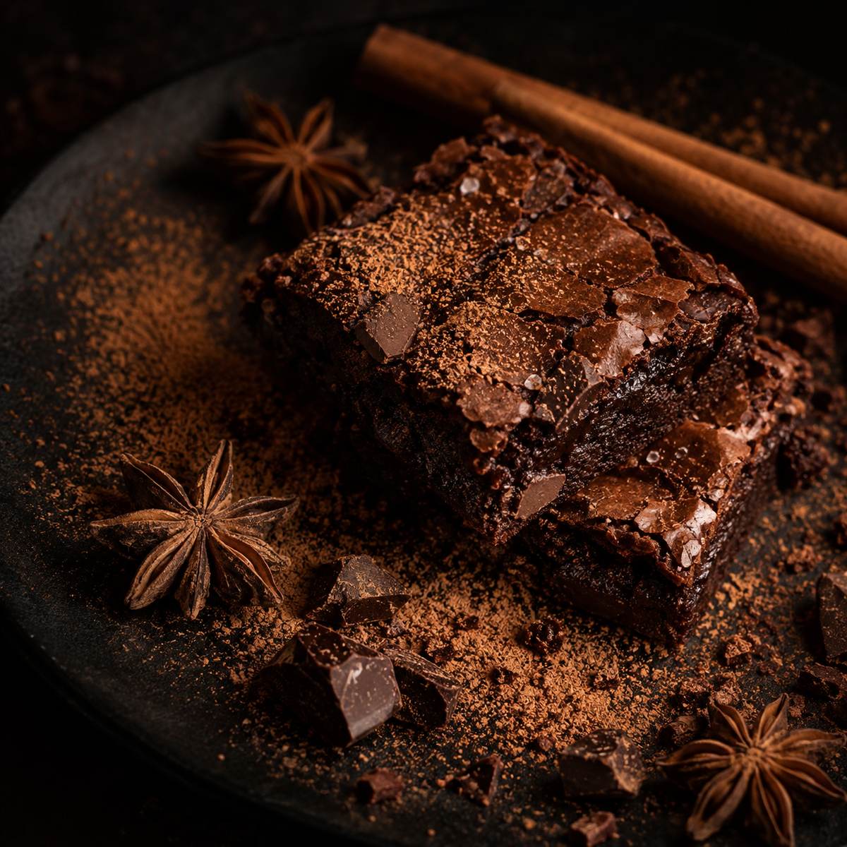 Brownies with cardamon and cinnamon