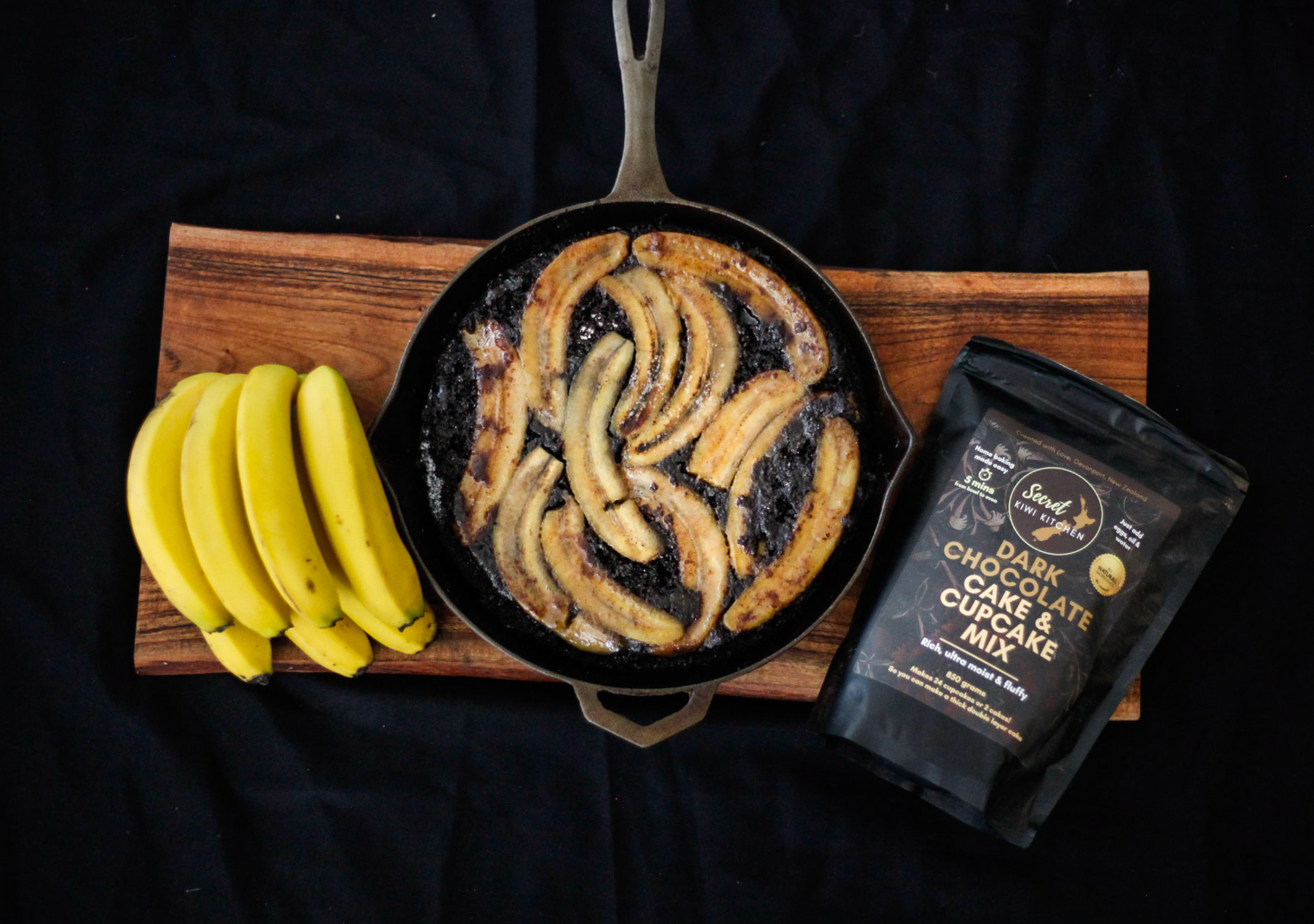 Upside-Down Chocolate Banana Skillet Cake