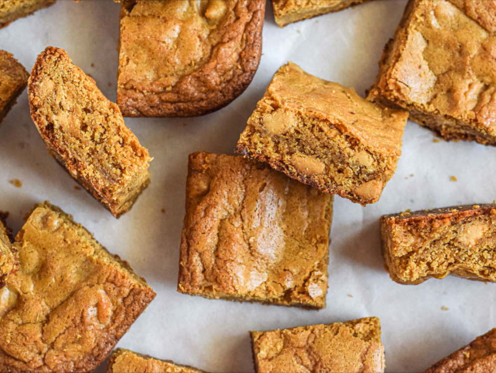 Secret Kiwi Kitchen's White Chocolate Miso Blondies 💛