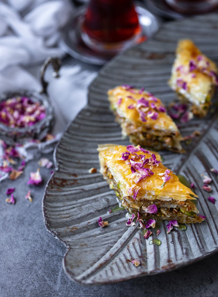 Rose Petal, Saffron and Orange-Blossom Baklava