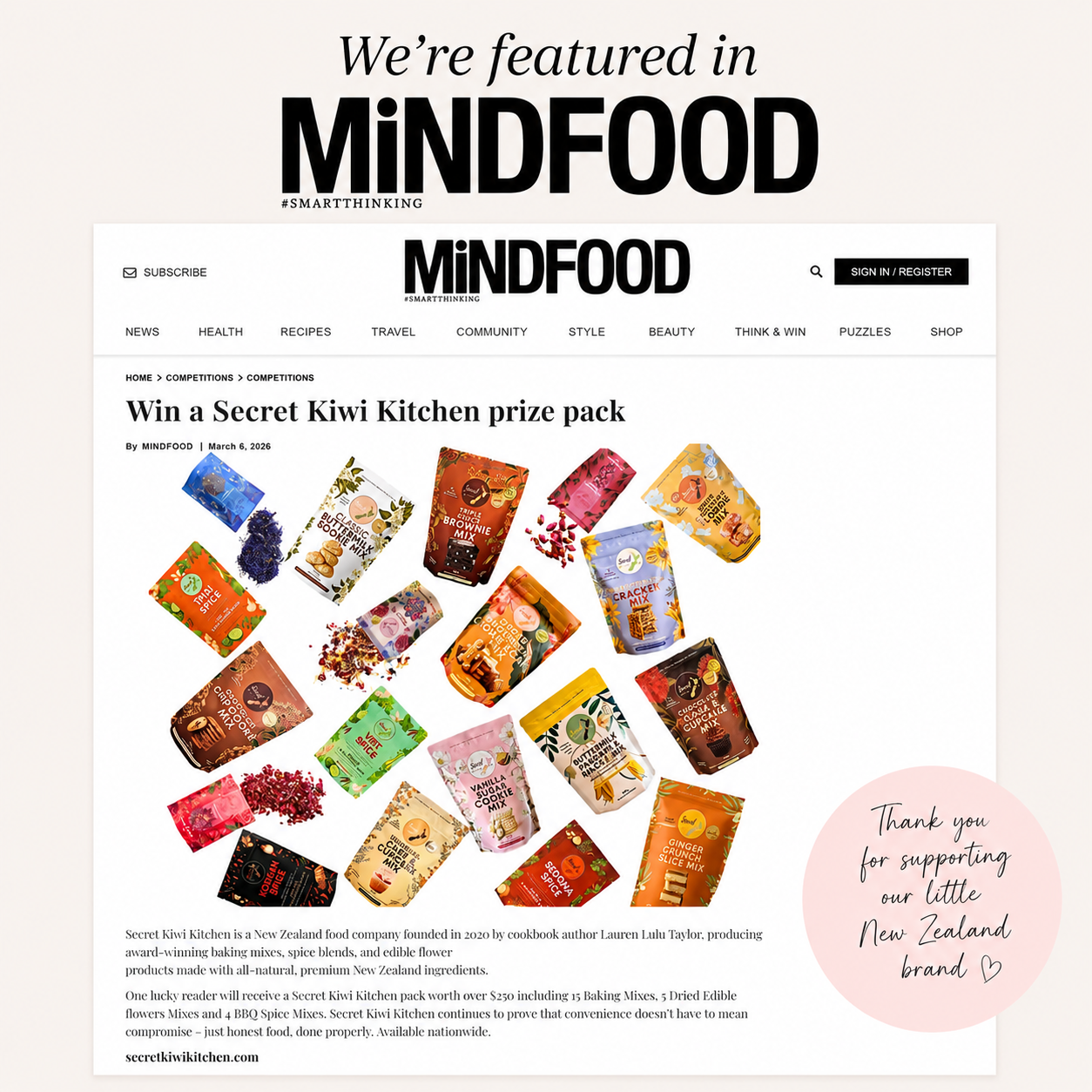 Secret Kiwi Kitchen Featured by Mindfood