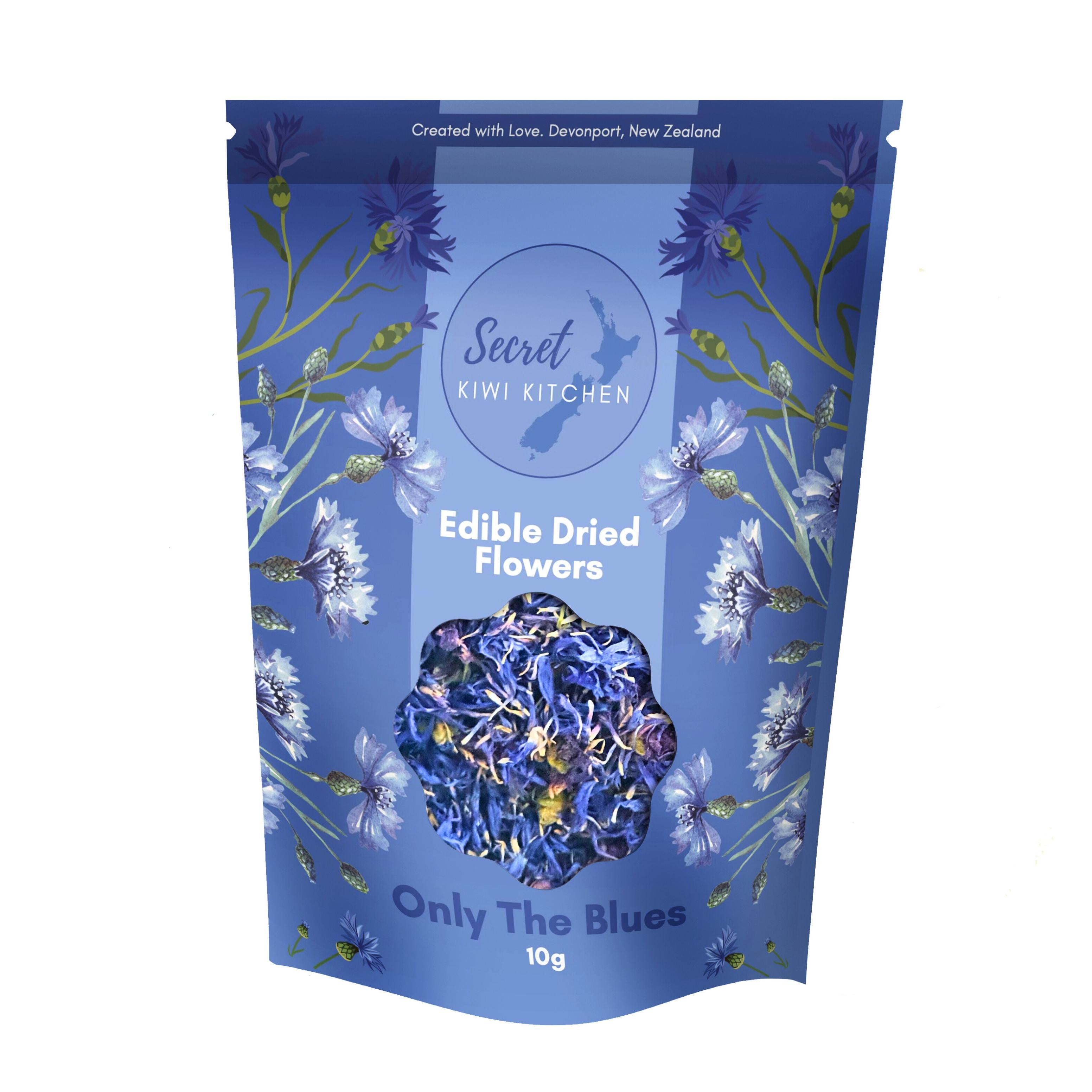 Only The Blues- Edible Flowers- New Packaging 25% more flowers