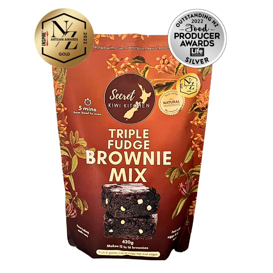 Triple Fudge Brownie Mix with White & Dark Chocolate Chips | Secret Kiwi Kitchen