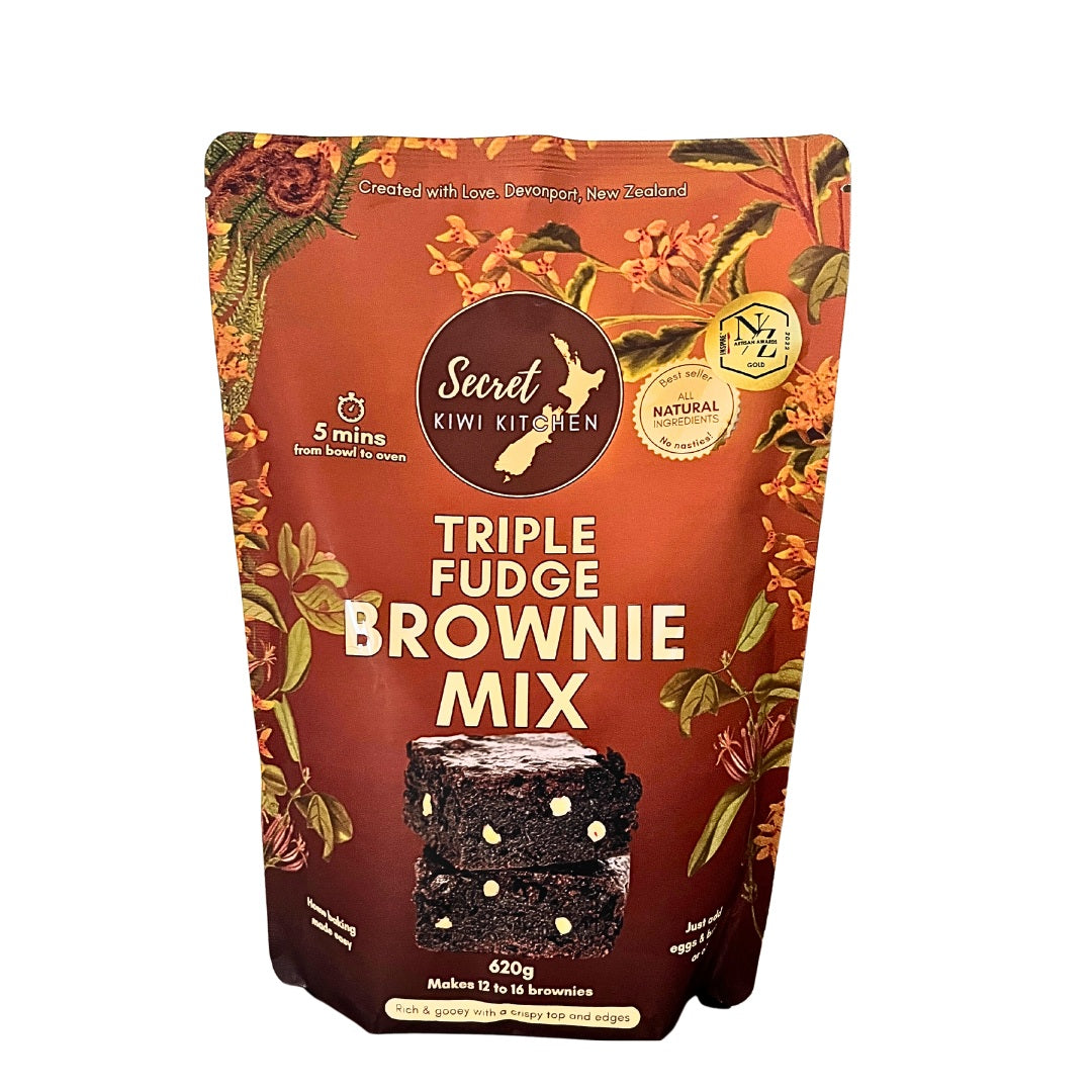 Triple Fudge Brownie Mix with White & Dark Chocolate Chips | Secret Kiwi Kitchen