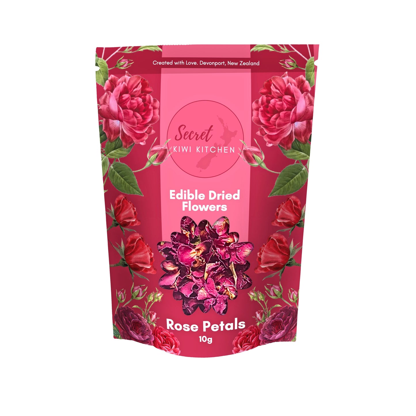 Edible Dried Flowers — Red Rose Petals | Secret Kiwi Kitchen