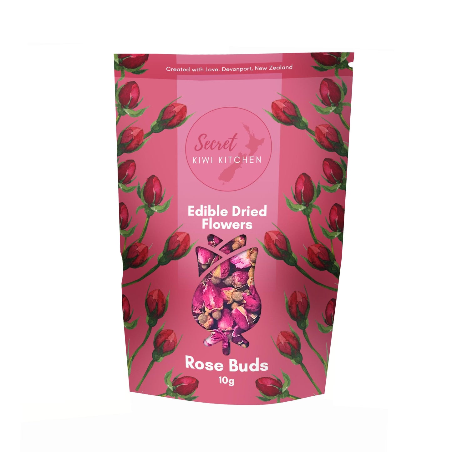 Edible Dried Flowers — Red Rose Buds | Secret Kiwi Kitchen
