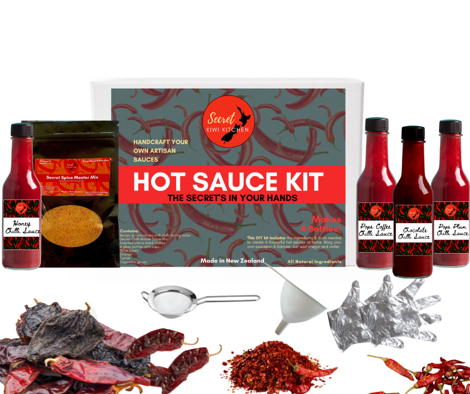 Artisan Hot Sauce Making DIY Kit - Make your own hot sauce choose from 3  recipes, glass bottles, quality ingredients, great gift